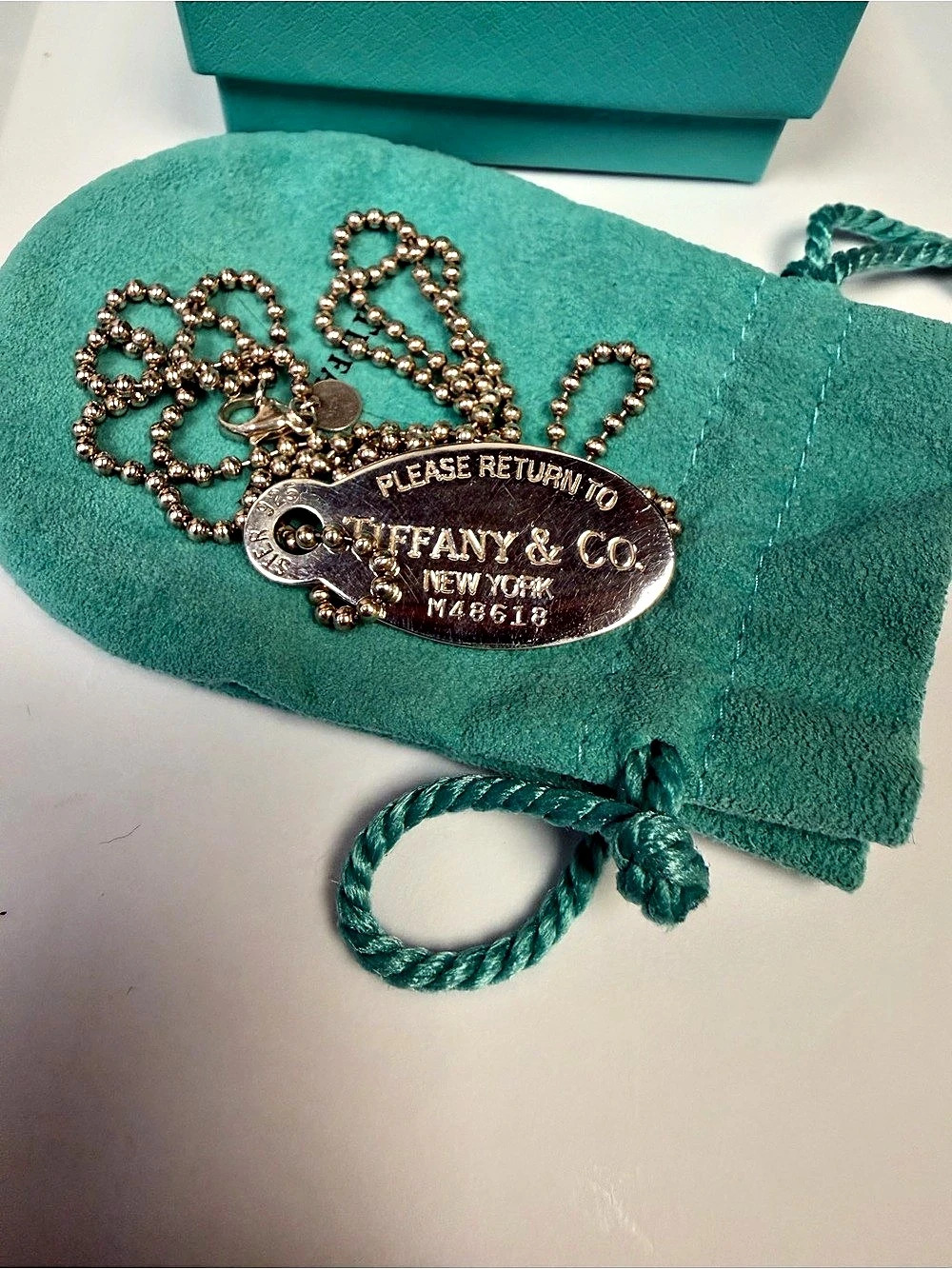 Tiffany & Co. Return to Tiffany Oval Tag Ball Chain Necklace